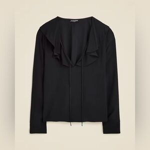 J. Crew Women’s Goldie Top In Satin CD054 Size Small In Black NWT